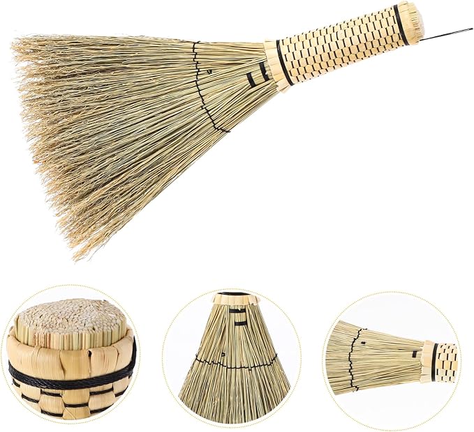 Small Corn Whisk Broom with Short Ergonomic Handle - Image 6