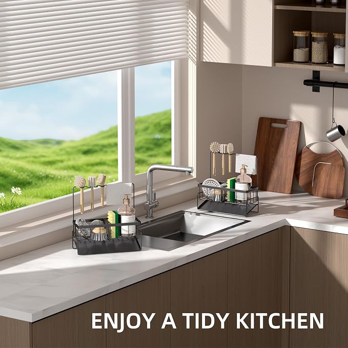 NET MEYA Sponge Holder for Kitchen Sink, Stainless Steel Sink Caddy - Image 3