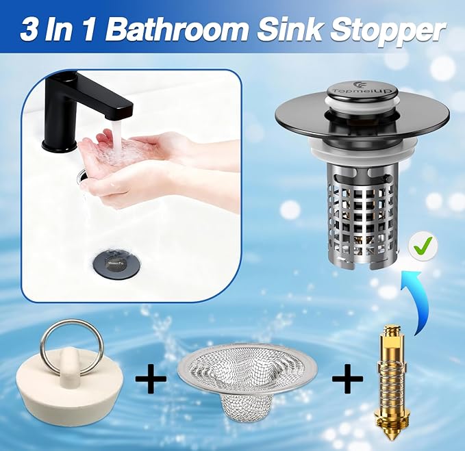 Sink Stopper Hair Catcher, Pop-up Sink Drain Strainer - Image 4