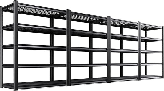 Set of 4 71"H Garage Shelving-3000LBS 5 Tier Storage Shelves, Adjustable Heavy by Unknown