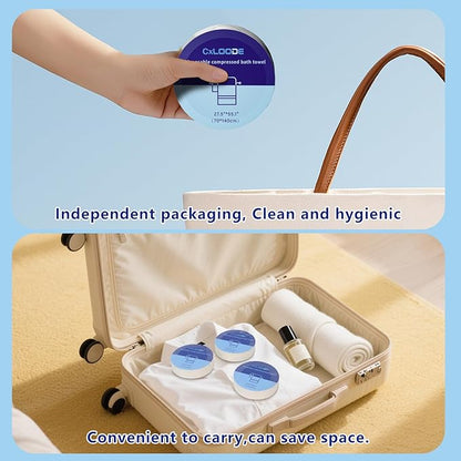 Disposable Bath Towels, Large Compressed Towel Tablets Disposable Towels Portable Thick Paper Towel Reusable Suitable for Hiking Camping Sports Swimming and Traveling, 55.1 x 27.5 Inches