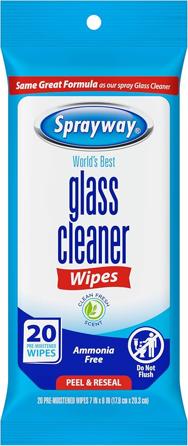 Sprayway Glass Cleaner Wipes, Pre-Moistened | Original Ammonia-Free Formula | - Image 2