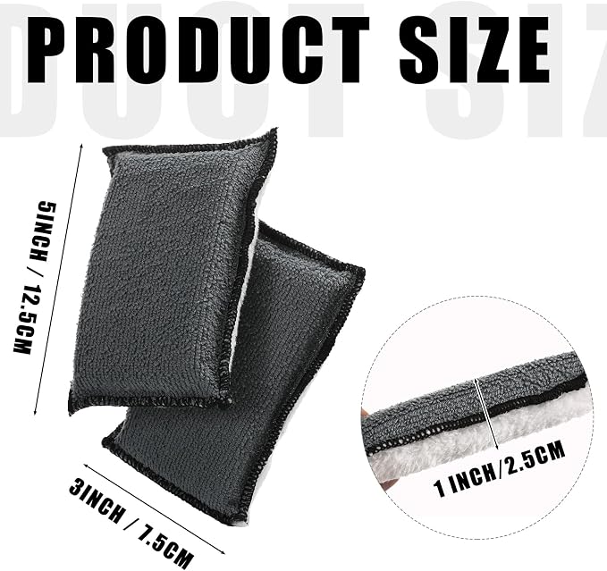 Mudder 12 Pcs Car Interior Scrubbing Sponge 5'' x 3'' Fiber Car Wax Applicator - Image 2