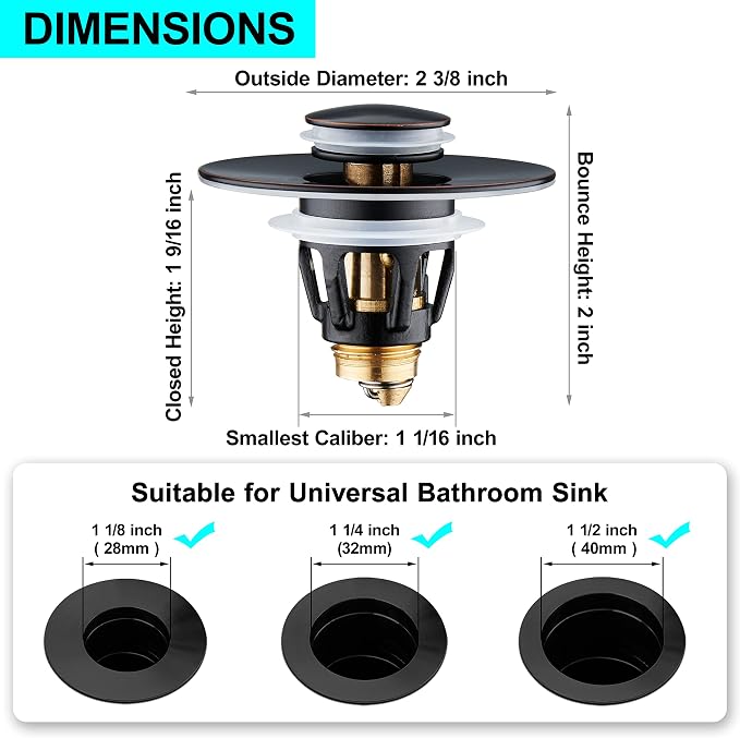 Universal Bathroom Sink Stopper - Image 3