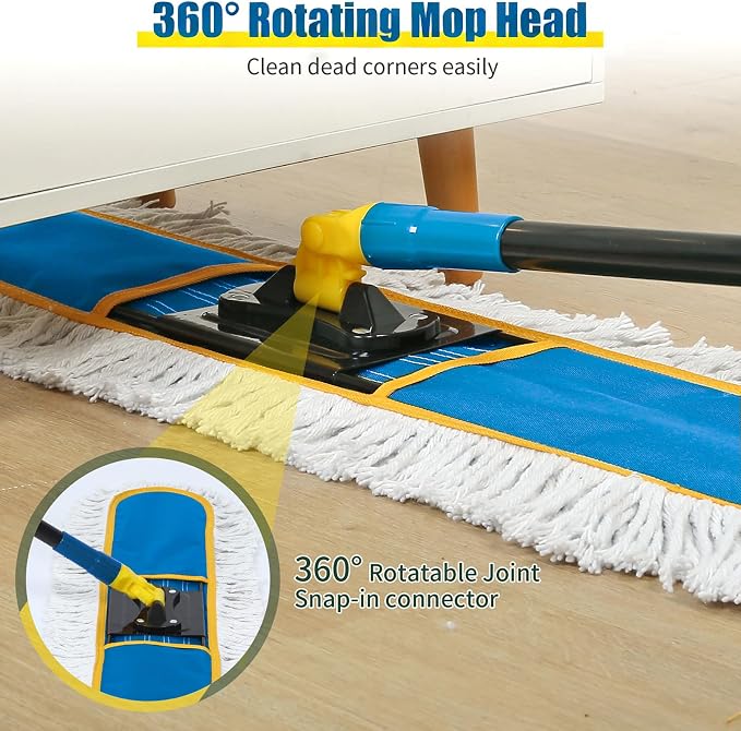 24" Commercial Dust Mop for Floor Cleaning, Heavy Duty Large Industrial Floor - Image 4