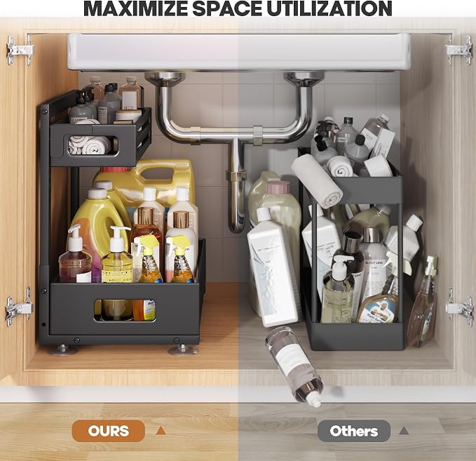 1 Pack Under Sink Organizer, Pull Out Cabinet Organizer - Image 6