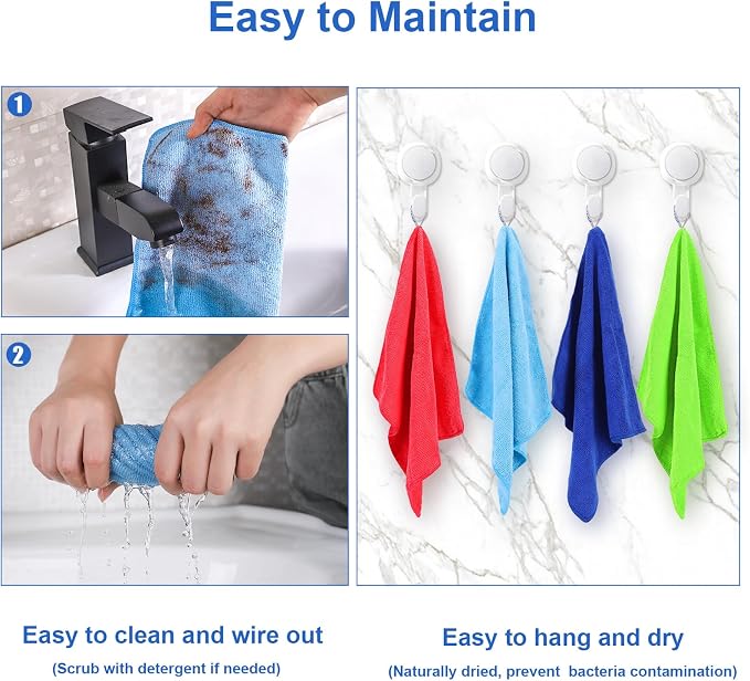 12Pcs Premium Microfiber Cleaning Cloth, Highly Absorbent Household Cleaning - Image 5