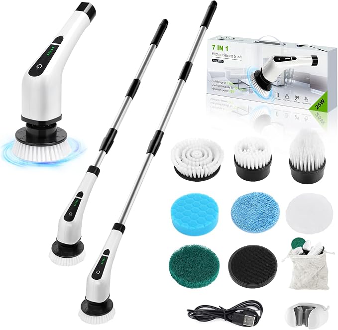 Electric Spin Scrubber, Cordless Bathroom Tub Scrubber by Dsenfurn