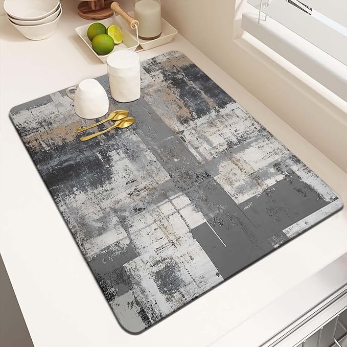 MCALK Dark Grey Dish Drying Mat by MCALK