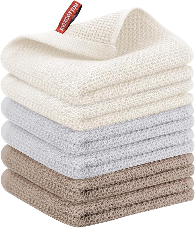 Nialnant 6 Pcs Kitchen Hand Towels, 100% Cotton Dish Towels by Nialnant