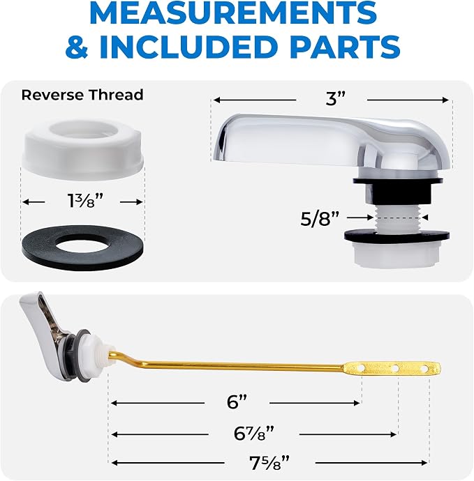 Qualihome Universal Toilet Tank Flush Lever, Chrome Finish Handle - Image 7