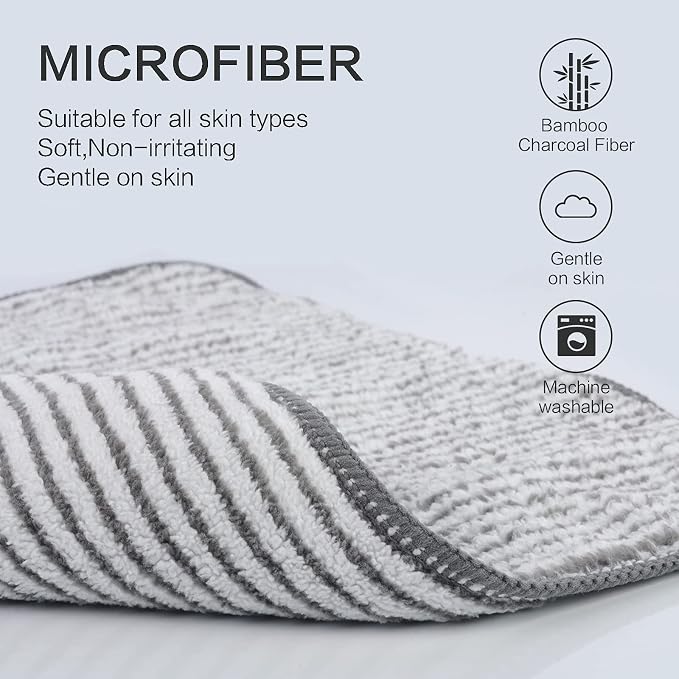 SINLAND Microfiber Face Cloths Highly Absorbent Washcloths Soft Feel Fingertip - Image 4