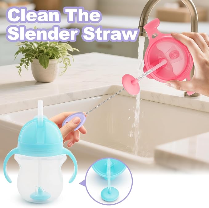 YOTIME Standing Straw Cleaner Brush Set, 4in1 Reusable Straw Brushes - Image 5