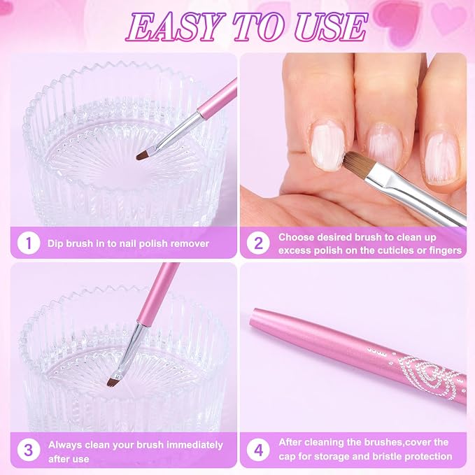 Metal Purple Nail Art Clean Up Brushes - Image 7