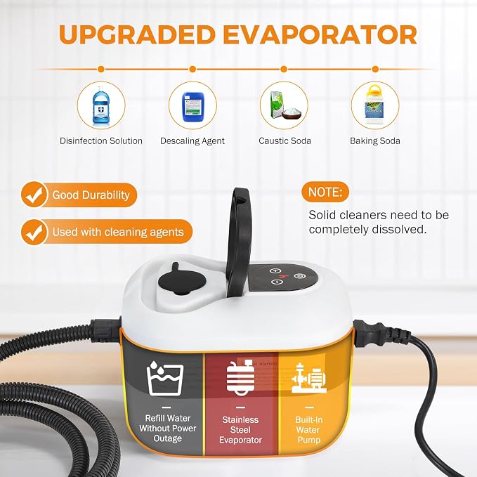 BEAMNOVA Steam Cleaner for Car Detailing 1.2L Water Container Handheld Steamer - Image 5