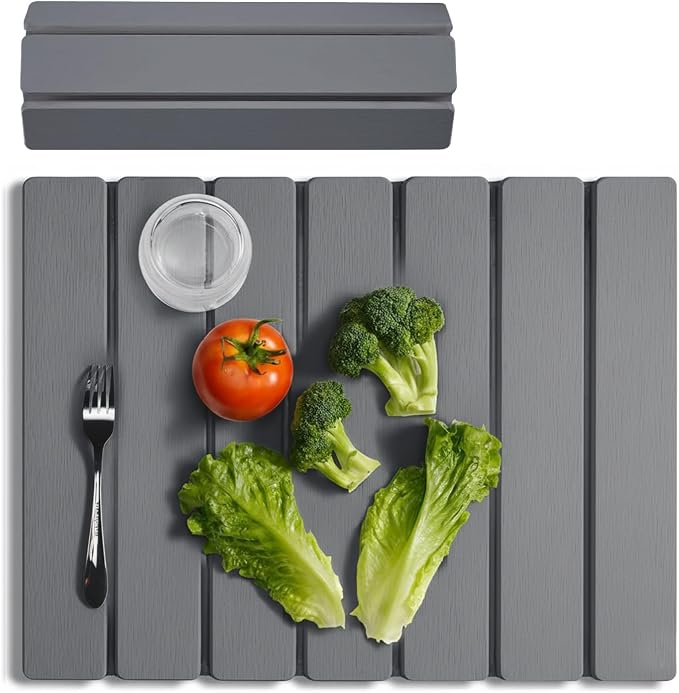 Meowoo Stone Drying Mat for Kitchen Counter, 15.7"x11.8" Foldable Diatomaceous by MeowooOfficial