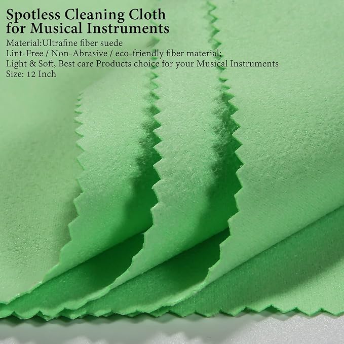 Hricane 4-Pack 12"x12" Guitar Cloths Ultrafine fiber suede Plush Polishing - Image 3