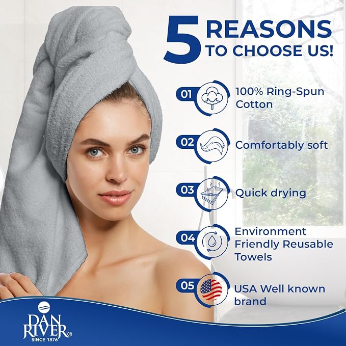 DAN RIVER 8 PC Luxury Bath Towels - Image 5