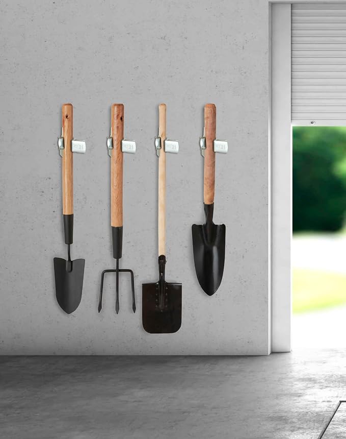 QWORK Spring Grip Mop and Broom Holder, 20 Pack Indoor and Outdoor Hanging - Image 4