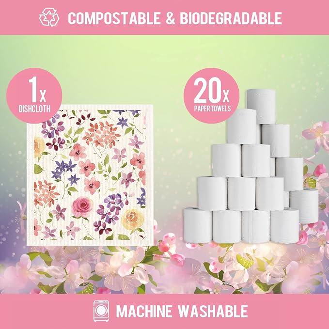 Morigins Floral Swedish Dish Cloths - Image 3