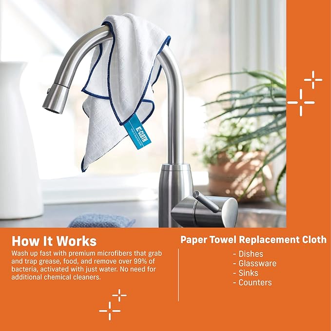E-Cloth Paper Towel Replacement Cloth, Premium Microfiber Cleaning Cloth - Image 2