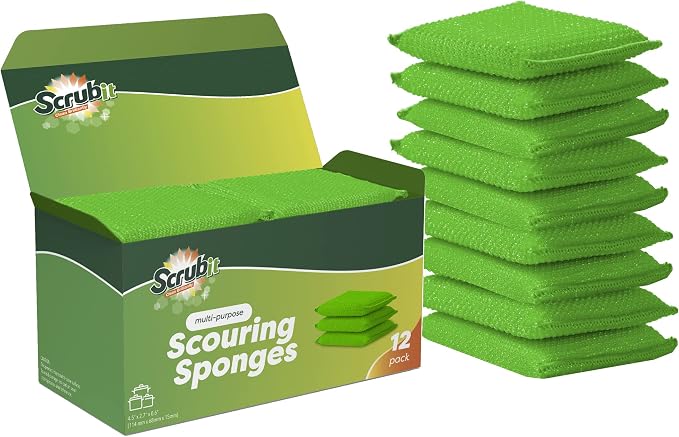 SCRUBIT Multi-Purpose Dish Scrub Sponge, Non Scratch Scouring Pads, Cleaning by SCRUBIT