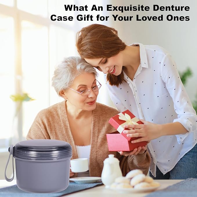 Denture Case, Leak Proof Denture Bath Cup - Image 6
