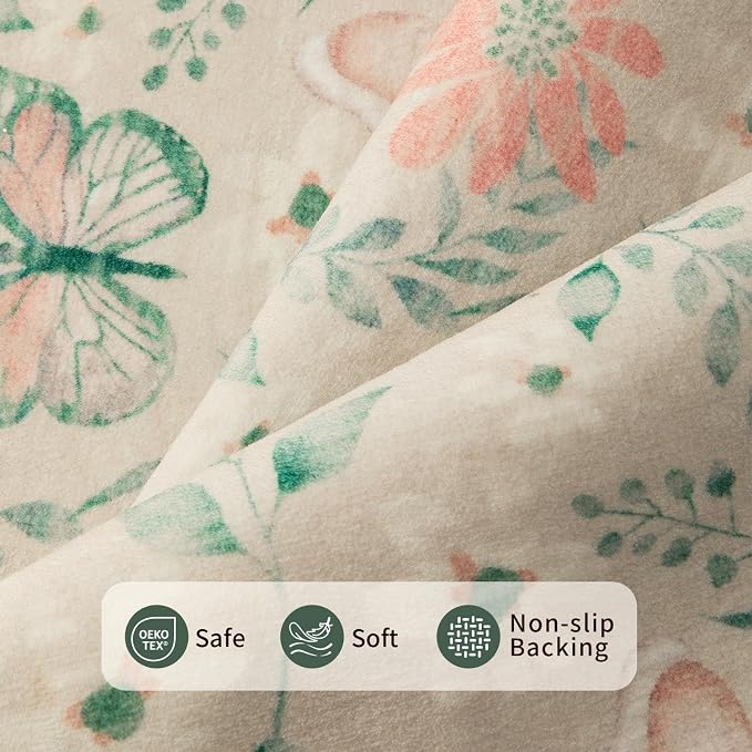Door Mat Floral Entryway Rug, Washable Samll 2x3 Rug, Boho Green Front Door Mat - Image 6
