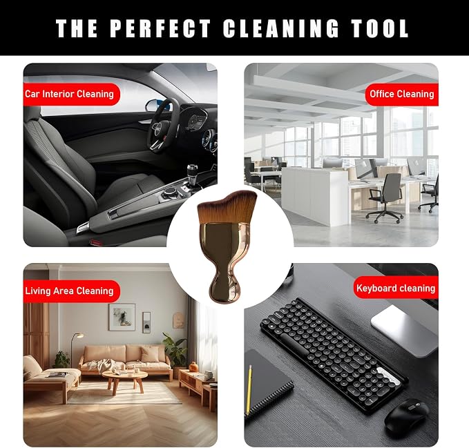 2PCS Car Interior Dust Brush, Soft Scratch Free Auto Detailing Brushes - Image 6