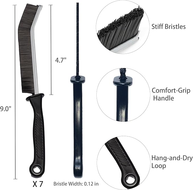7 Pcs Hard Bristle Crevice Cleaning Brush Set - Image 2