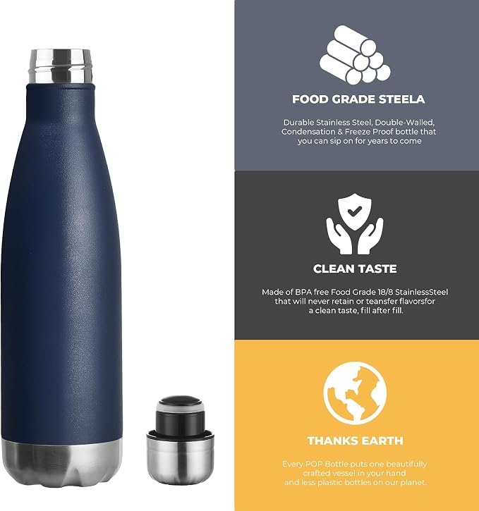 MEWAY 17oz Sport Water Bottle 4 Pack Vacuum Insulated Stainless Steel - Image 3