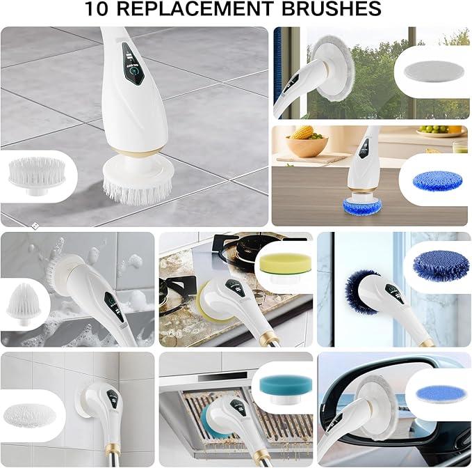 Electric Spin Scrubber Cordless Shower Cleaning Brush - Image 4