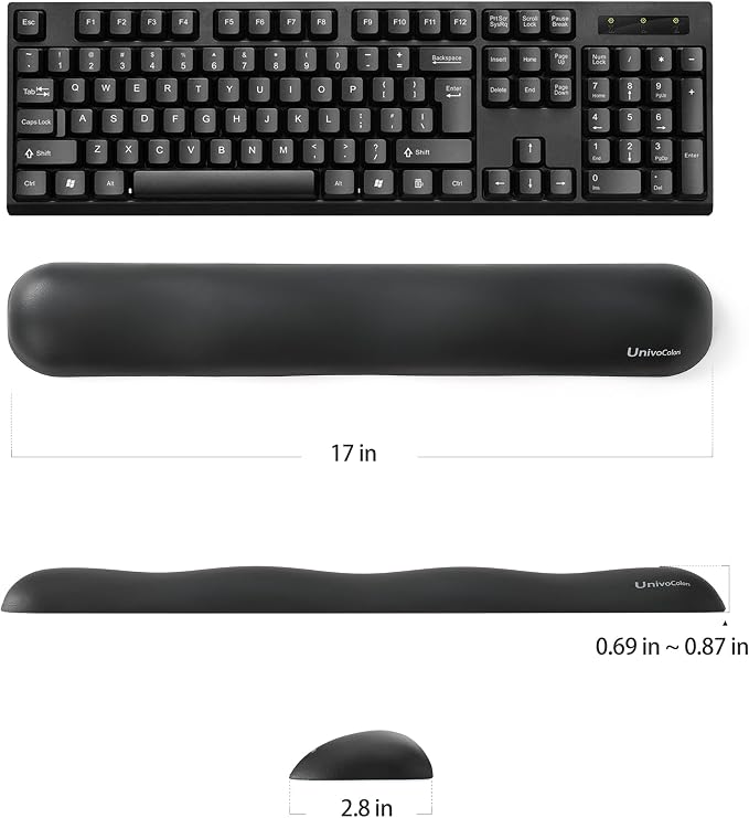 UnivoColors Design-Wave Set of Wrist Rest, Artificial Sheepskin+Memory - Image 5