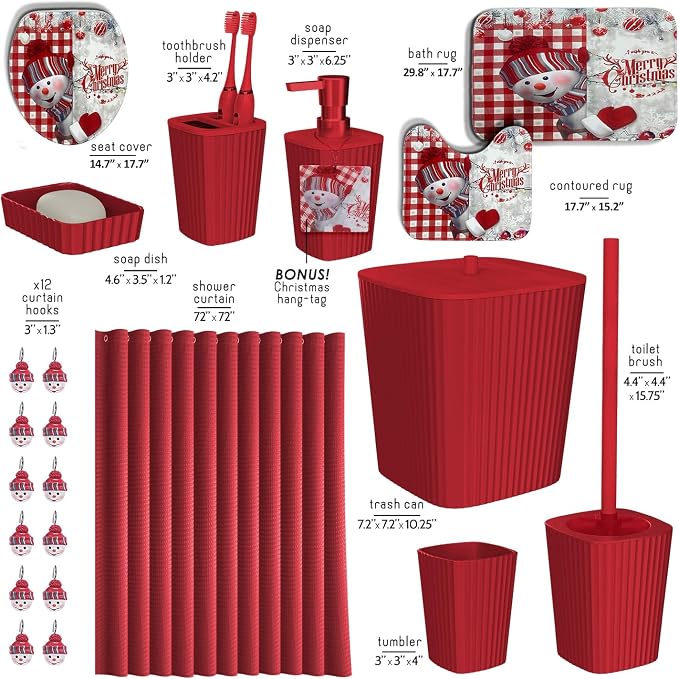 Clara Clark Christmas Bathroom Accessory Set - Image 4