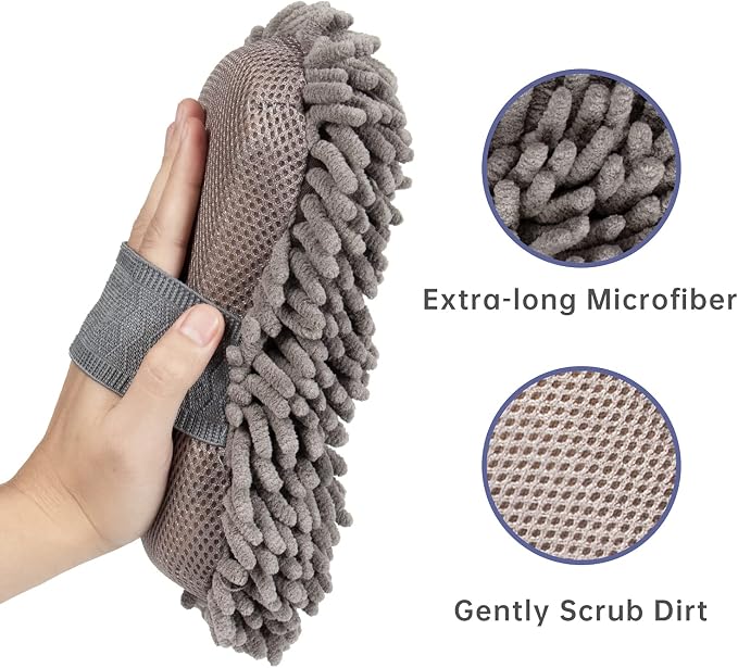 4 Pack Car Wash Mitt, BELPAIR Microfiber Sponge Cleaning Mitten - Image 2