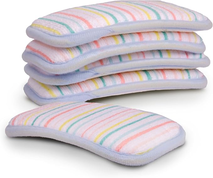 Simplified 5-Pack Scrub & Wipe 2-in-1 Dishwashing Sponges by Simplified