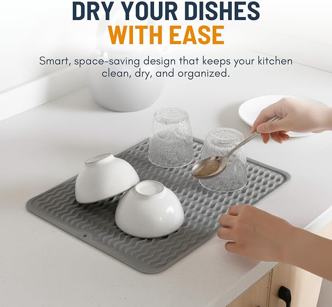 Silicone Dish Drying Mat for Kitchen Counter - Image 6
