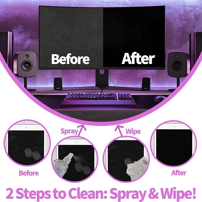 2 Pack Electronic Screen Cleaner Spray, Hatstart Cell Phone Touch Screens - Image 4