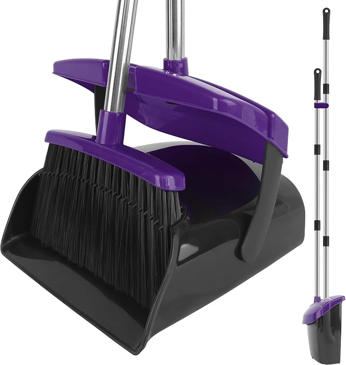 Broom and Dustpan Set, Windproof and Self-Cleaning Teeth by UDUK