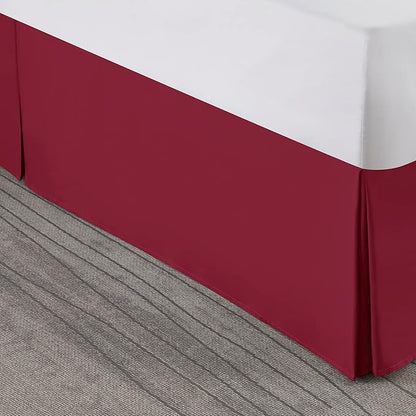 Nestl Red Heaven Twin Bed Skirt - Twin Size Bed Skirt 14 Inch Drop - Brushed Microfiber Bed Skirts - Hotel Quality Pleated Bed Skirt - Shrinkage & Fade Resistant