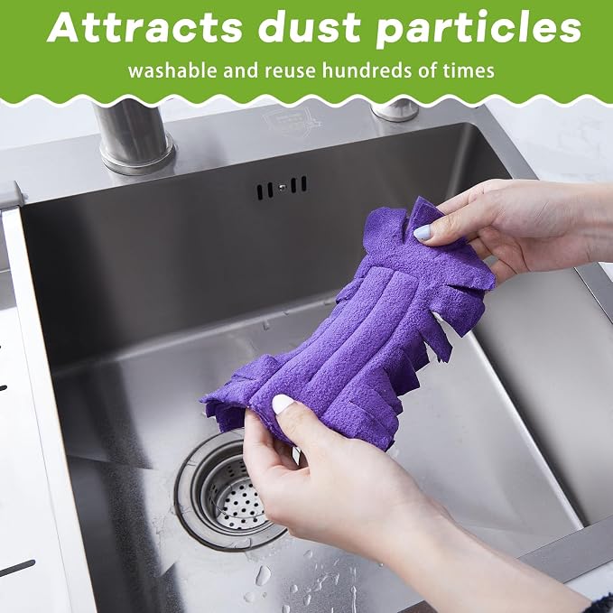 Zubebe 15 Pcs Duster Refill Reusable Fleece Duster Refills Feather Flat Dusters - Image 3