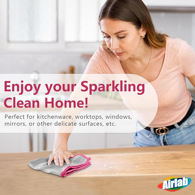 Airlab Glass Polishing Cloth Streak Free Miracle Microfiber Cleaning Cloth Lint - Image 7