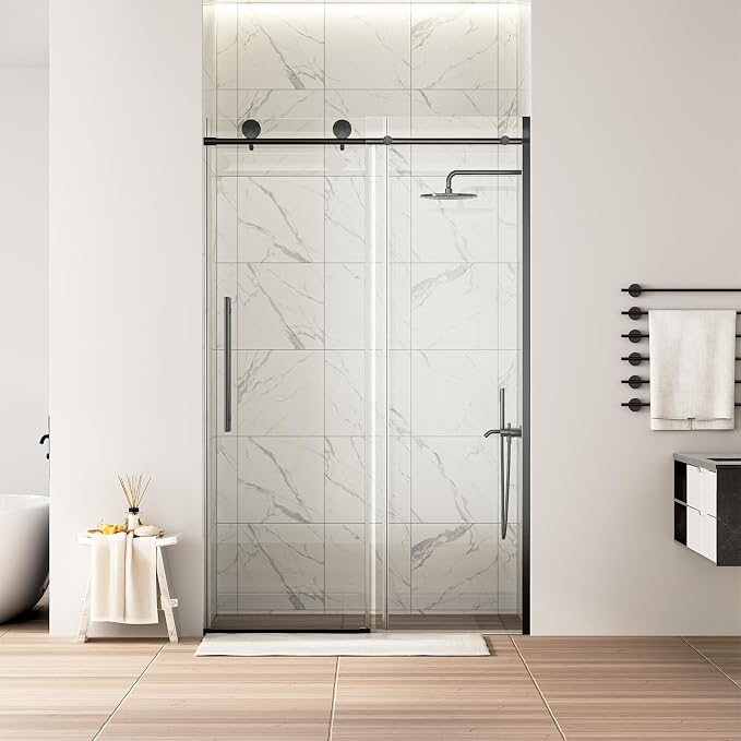 WinZo Frameless Shower Door 44-48 in W x 75 in H, Sliding Shower Door - Image 2