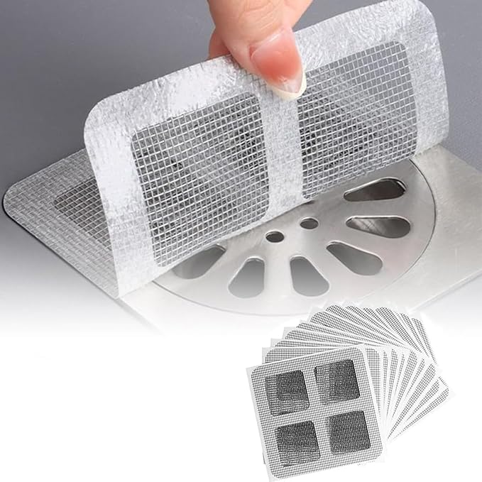 Disposable Shower Drain Cover Hair Catcher Shower Drain Mesh Stickers, by Unknown