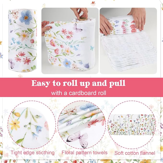 36 Pcs Reusable Paper Towels Roll Paperless Cotton Cloth 9.8" X 11" Washable - Image 3