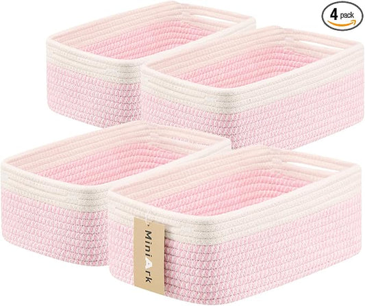 MiniArk Small Storage Baskets for Organizing | Closet Organizer Bins | Shelf by MiniArkStorageBasketsHome