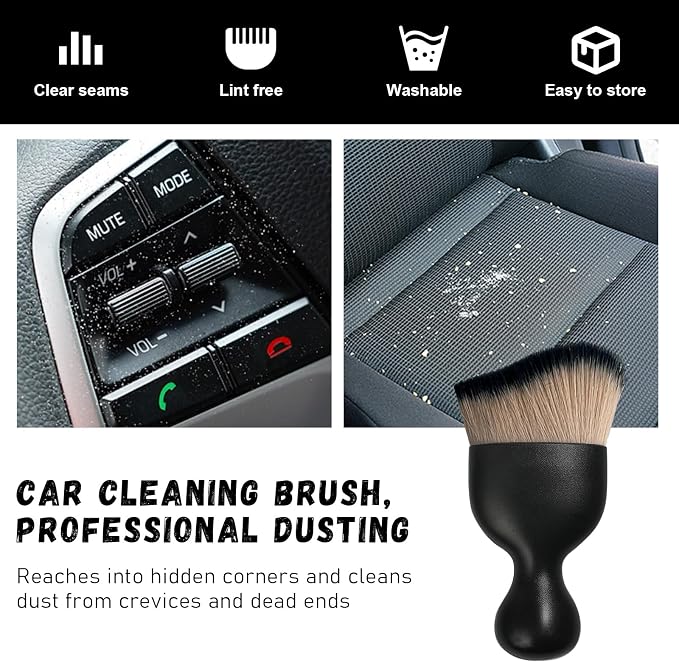 Ziciner 2 PCS Car Detailing Brush, Curved Soft Bristles Auto Removal Dust - Image 6