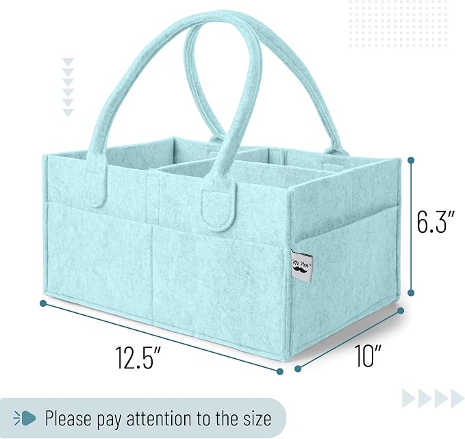 Mr. Pen- Baby Diaper Caddy Organizer, Mint Whisper, Baby Caddy Organizer - Image 2
