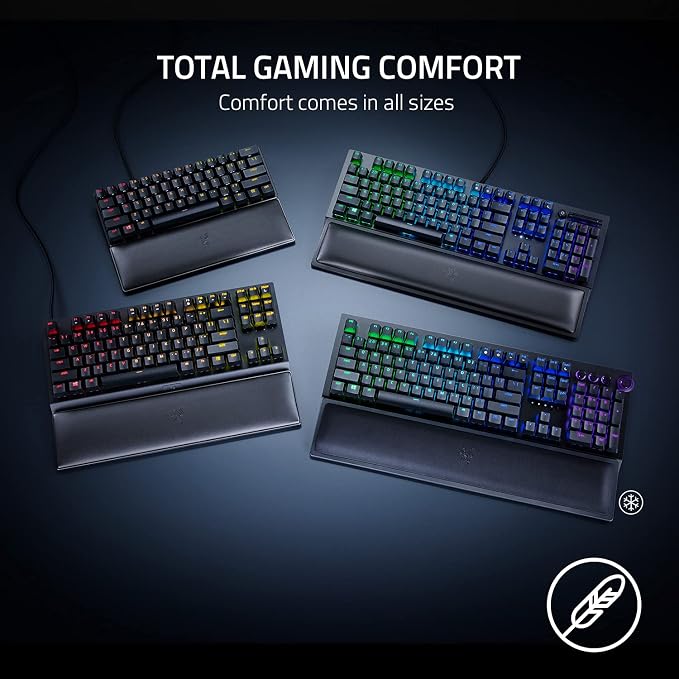 Razer Ergonomic Wrist Rest for Tenkeyless Keyboards: Plush Leatherette Memory - Image 5