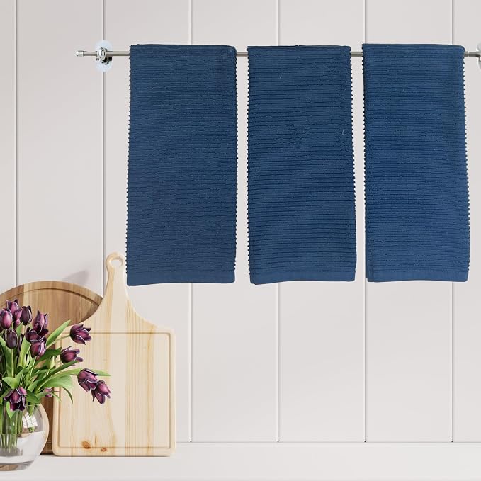 Serafina Home Royal Nautical Blue Kitchen Hand Dish Towels: Oversized 28" x 18" - Image 5